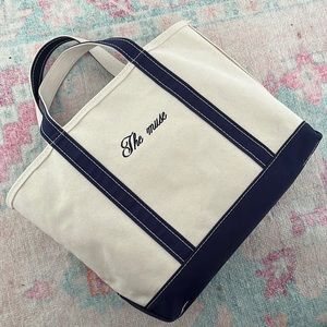 L.L. Bean Medium Zip-Top Boat & Tote in Blue, Regular Straps
